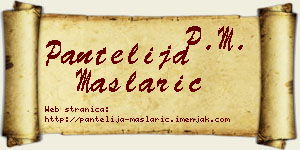 Pantelija Maslarić vizit kartica